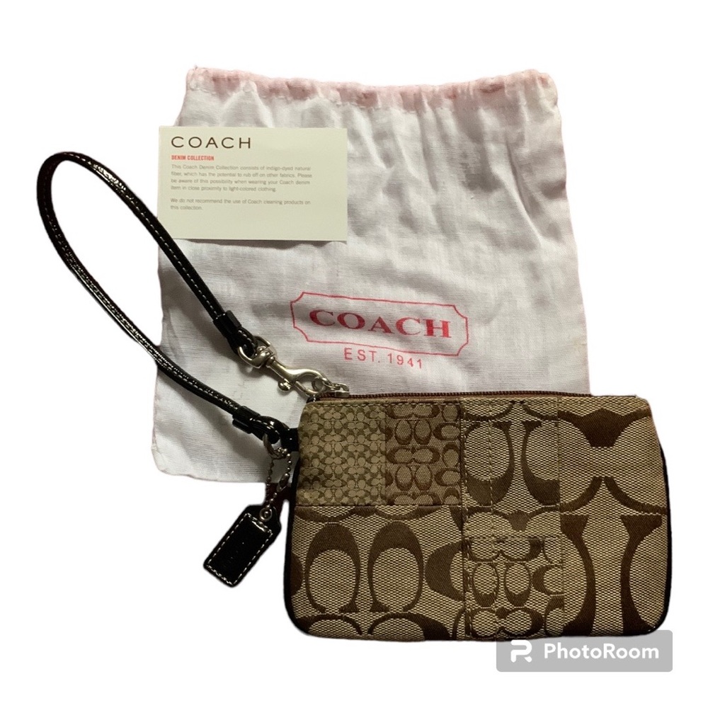 Coach Signature Patchwork Wristlet - image 1